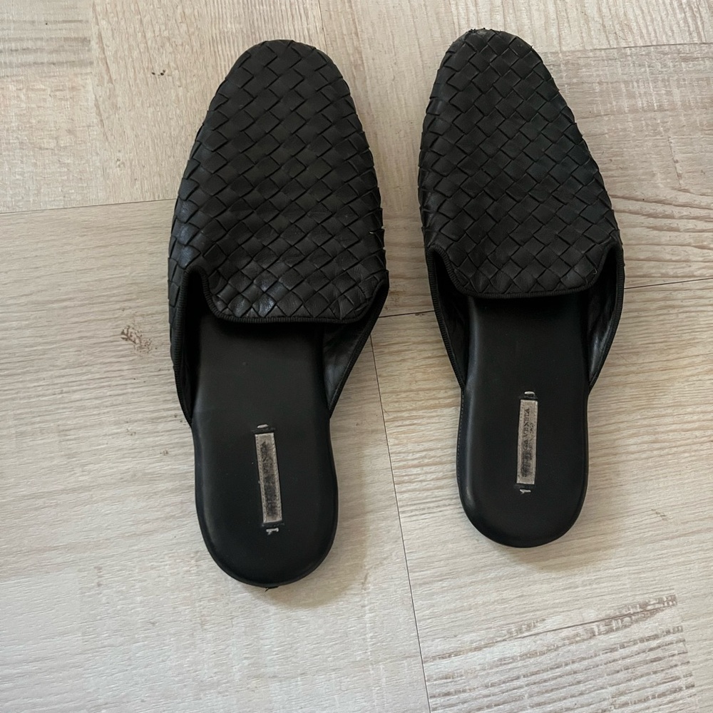 Valentino Garavani Black Woven Mules